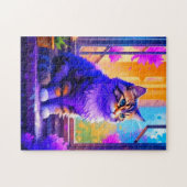 かわいい猫が窓辺に座る愛アート ジグソーパズル (横)