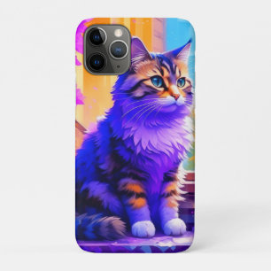 かわいい猫が窓辺に座る愛アート iPhone 11 PROケース
