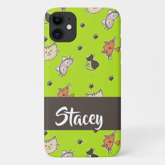 かわいい猫が緑に Case-Mate iPhoneケース (裏面)
