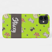 かわいい猫が緑に Case-Mate iPhoneケース (裏面(横))