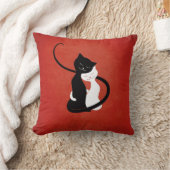 かわいい猫が赤い猫好き クッション (ブランケット)