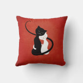 かわいい猫が赤い猫好き クッション (裏面)