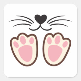 かわいい猫が足を踏む スクエアシール