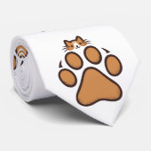 かわいい猫が隠れてポープリント – イラストレーション ネクタイ (ロール)