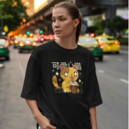 かわいい猫が飲むバブルティー Tシャツ