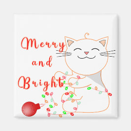 かわいい猫がLEDライトで遊ぶ | クリスマスのプレゼント マグネット