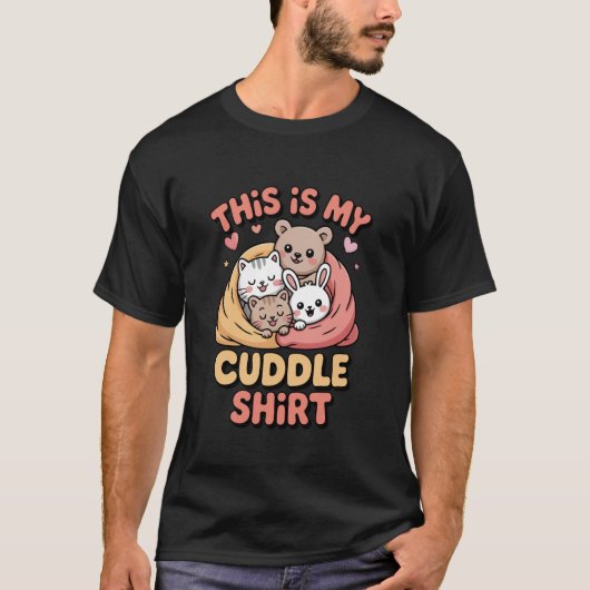 かわいい猫くまうさぎ抱っこだよ Tシャツ (正面)