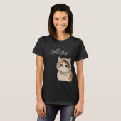 かわいい猫さん、こんにちは Tシャツ (正面フル)
