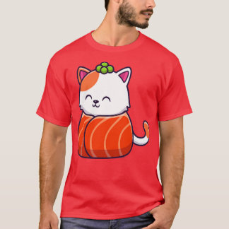 かわいい猫すしサーモン3 Tシャツ