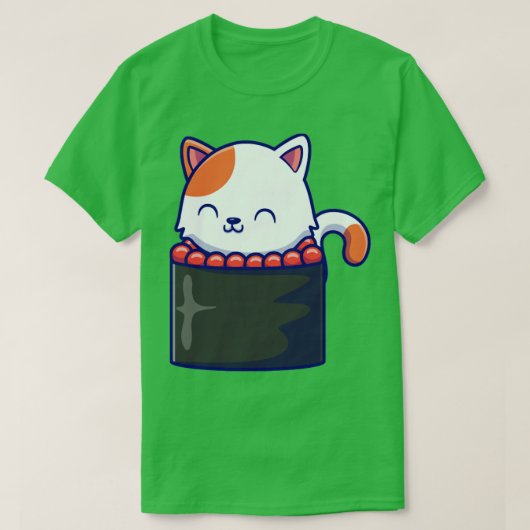 かわいい猫すし漫画 Tシャツ (デザイン正面)
