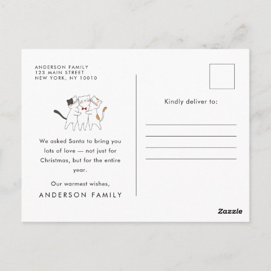 かわいい猫たちおもしろいがカロリングする季節 ポストカード (裏面)