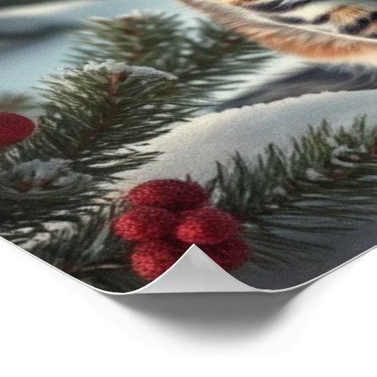 かわいい猫たちがプレッピーな冬の衣装と帽子を身に着けている ポスター (角)