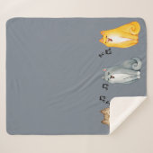 かわいい猫たちがマンガの音楽を子猫に シェルパブランケット (正面(横))