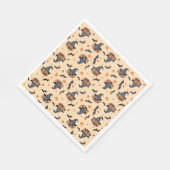 かわいい猫たちこうもり&カボチャのハロウィン スタンダードランチョンナプキン (角)