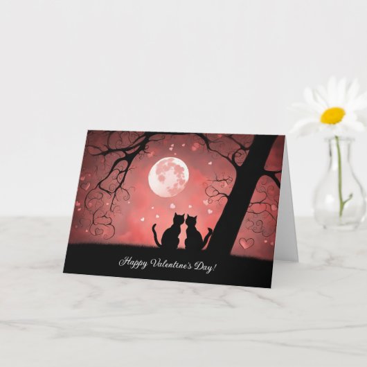 かわいい猫たちのためのバレンタインデー|過去記事 カード (小さな植物)
