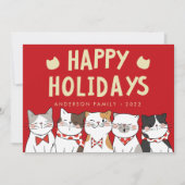 かわいい猫たちのクリスマスソング シーズンカード (正面)