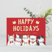 かわいい猫たちのクリスマスソング シーズンカード (スタンド正面)