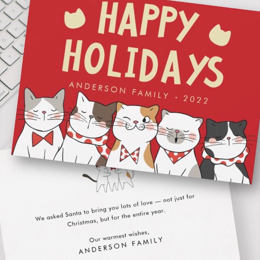 かわいい猫たちのクリスマスソング シーズンカード