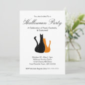 かわいい猫たちのスケッチエレガントハローウィンパーティ 招待状 (スタンド正面)