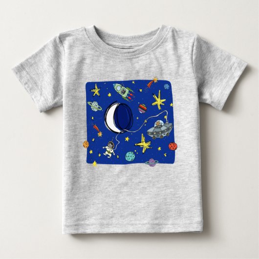 かわいい猫たちの宇宙 ベビーTシャツ (正面)