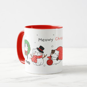 かわいい猫たちクリスマスマグカップ マグカップ