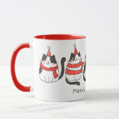 かわいい猫たちクリスマス マグカップ (左)