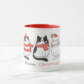 かわいい猫たちクリスマス マグカップ (中央)
