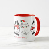 かわいい猫たちクリスマス マグカップ (正面右)