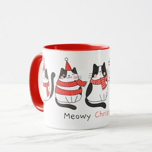 かわいい猫たちクリスマス マグカップ (正面左)