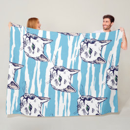 かわいい猫たちシームレスなパターン フリースブランケット