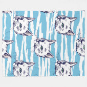 かわいい猫たちシームレスなパターン フリースブランケット (正面(横))