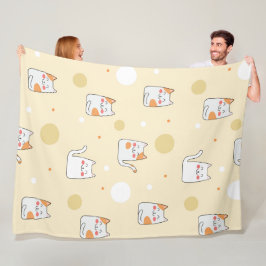 かわいい猫たちシームレスなパターン フリースブランケット