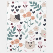 かわいい猫たちシームレスなパターン フリースブランケット (正面)