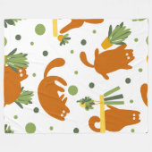 かわいい猫たちシームレスなパターン フリースブランケット (正面(横))