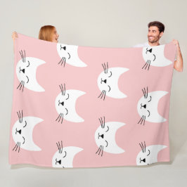 かわいい猫たちシームレスなパターン フリースブランケット