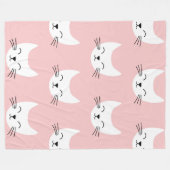 かわいい猫たちシームレスなパターン フリースブランケット (正面(横))