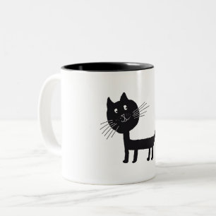 かわいい猫たちスケッチマグカップ ツートーンマグカップ
