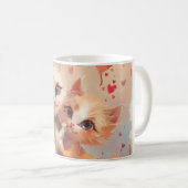 かわいい猫たちデジタルアート コーヒーマグカップ (正面右)