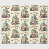 かわいい猫たちニャークリスマスホリデー ラッピングペーパー (フラット)