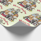 かわいい猫たちニャークリスマスホリデー ラッピングペーパー (角)