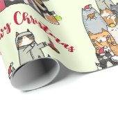 かわいい猫たちニャークリスマスホリデー ラッピングペーパー (ロールコーナー)