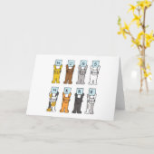 かわいい猫たちハグ カード (黄色い花)