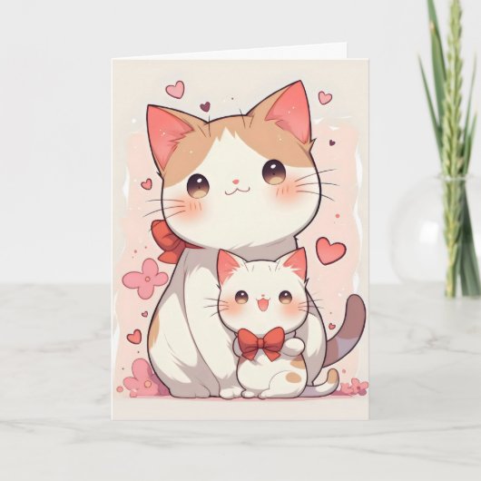 かわいい猫たちママ&子アニメ シーズンカード (正面)