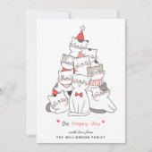 かわいい猫たちメリークリスマスカード シーズンカード (正面)