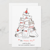 かわいい猫たちメリークリスマスカード シーズンカード (正面/裏面)