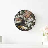 かわいい猫たちヴィンテージアートホームオフィスデコール ラウンド壁時計