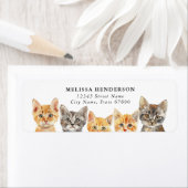 かわいい猫たち差出人住所ラベル ラベル (インサイチュ)