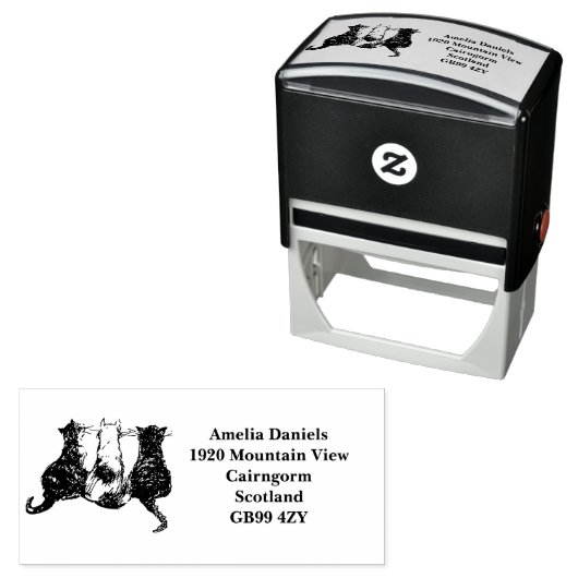 かわいい猫たち差出人住所 セルフインキングスタンプ (インサイチュ)