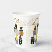 かわいい猫たち新年お祝い 紙コップ (右)