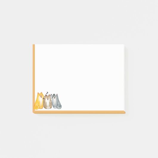 かわいい猫たち歌う動物の芸術 ポストイット (正面)